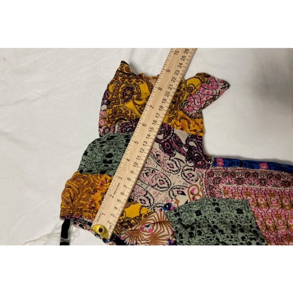 White Birch Made in USA Multicolor Patchwork Romper Women Size L - Picture 10 of 11
